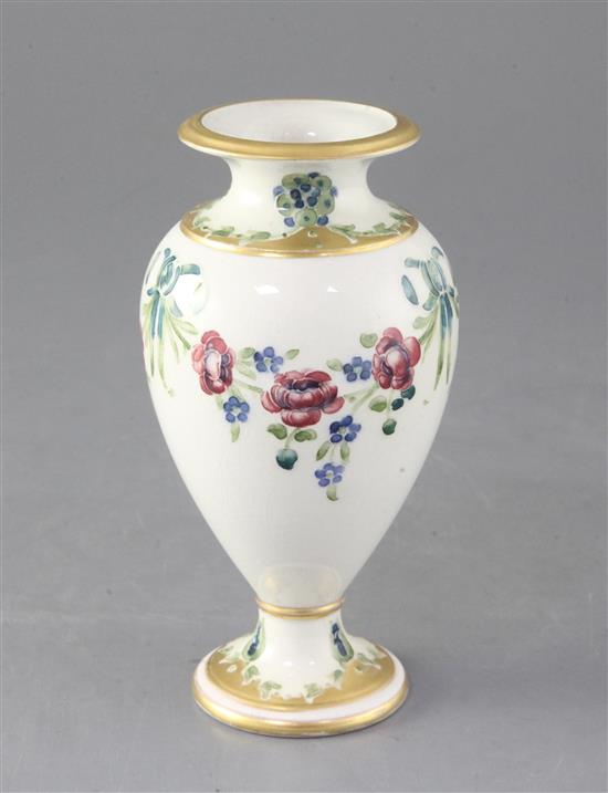 A Moorcroft Macintyre Rose Garland pedestal vase, 15cm